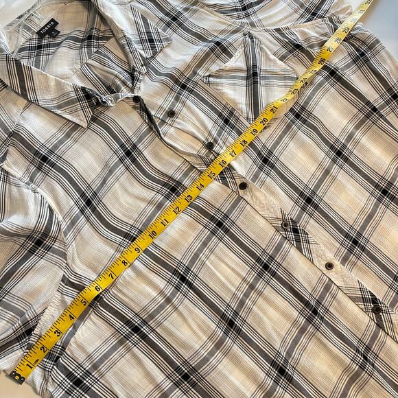 Torrid Lizzie Rayon Twill Button-Up Shirt Womens Size 5X Black & White Plaid - Picture 9 of 10
